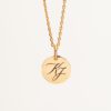 Calligraphy Initial Charm Medium 14k gold