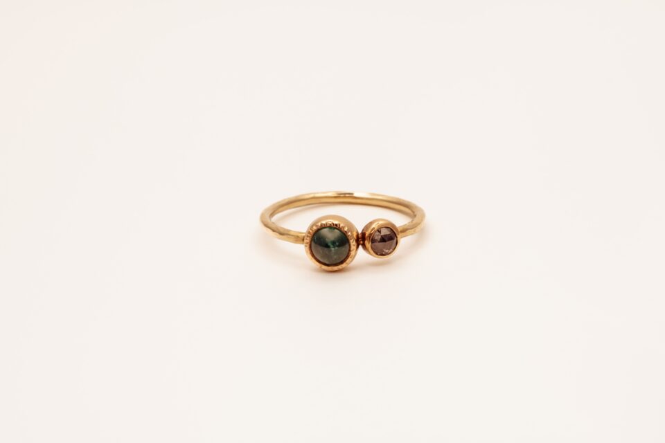 Gleam Ring 14k gold with Emerald & Diamond