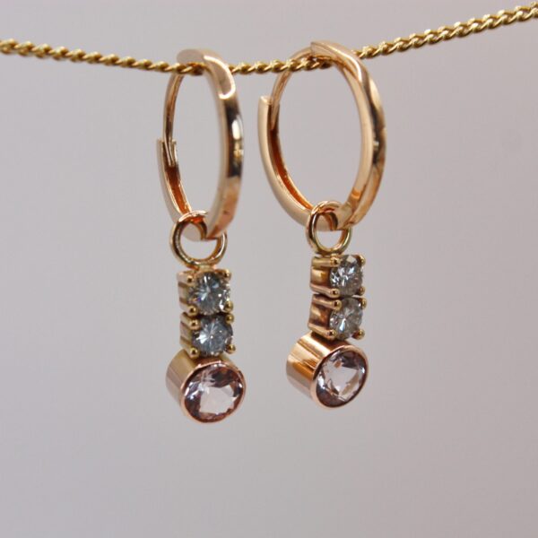 Rose gold diamond earrings