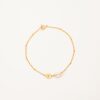 Calligraphy Initial Bracelet 14k with pearl