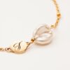 Calligraphy Initial Bracelet 14k with pearl