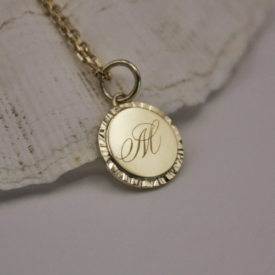 Calligraphy Sun Charm 14k gold