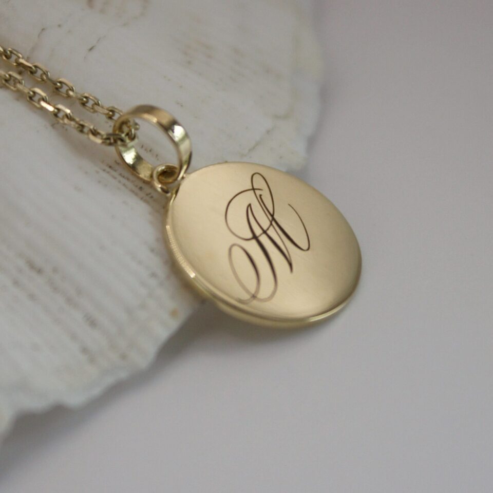 Custom Calligraphy Initial Charm 18k