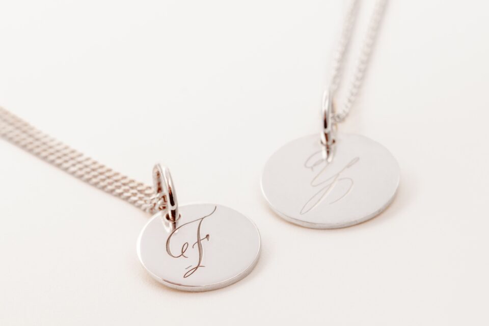 Calligraphy Initial Charm Silver edition