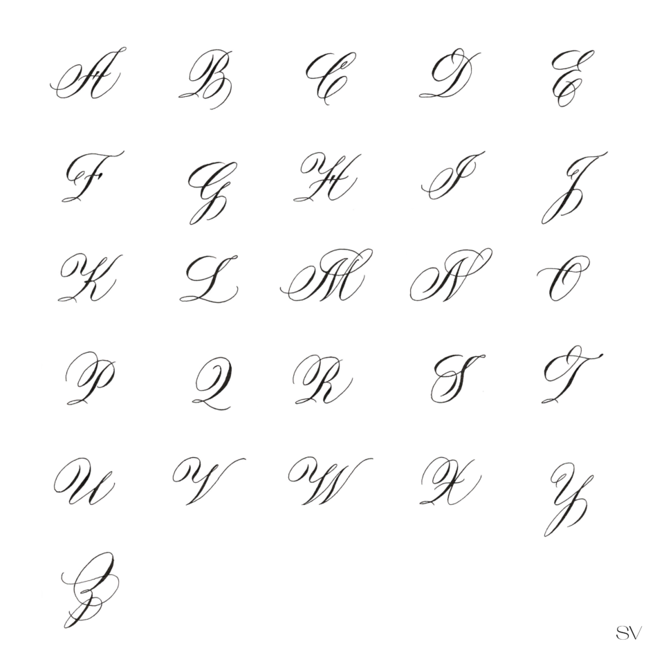 Calligraphy Initial Charm alphabet